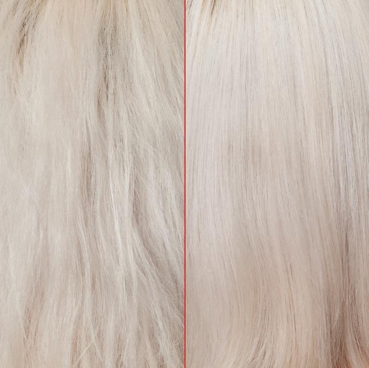 OLAPLEX before and after, bleached hair