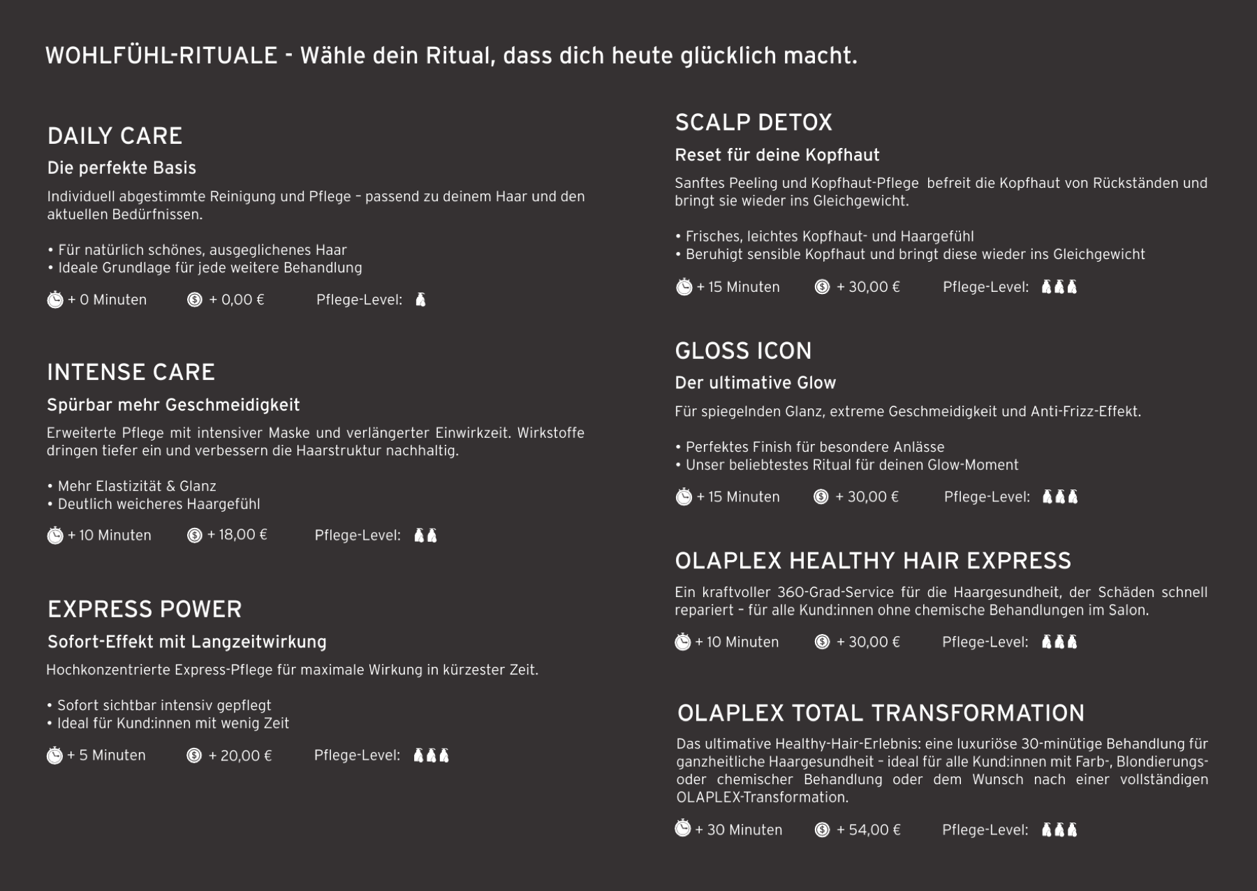 Treatment Card, feel-good rituals and care